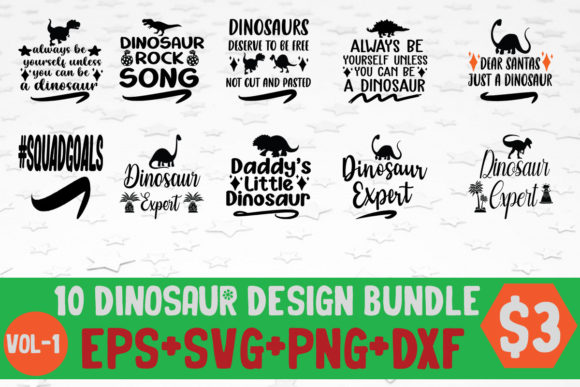 10 Dinosaur SVG PNG Graphics for Crafts Review
