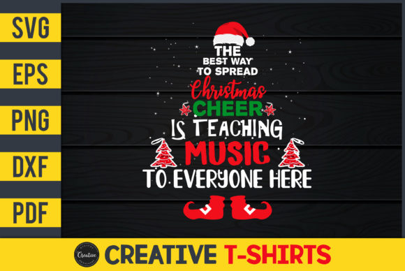 Music Teacher Christmas Elf Graphics & Print Templates