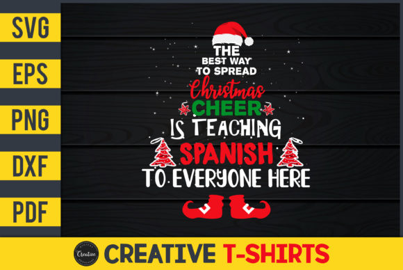 Spanish Teacher Christmas Elf Graphics & Print Templates