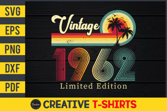 Vintage 1962 Limited Edition Graphics & Print Templates