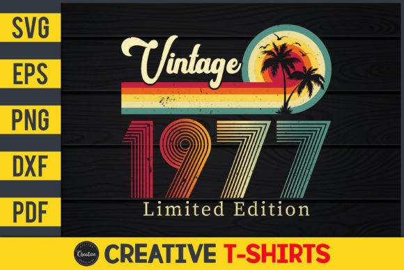 Vintage 1977 Limited Edition Graphics & Print Templates