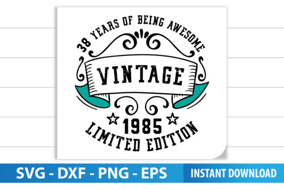 Vintage 38 Years Celebration Graphics & Print Templates