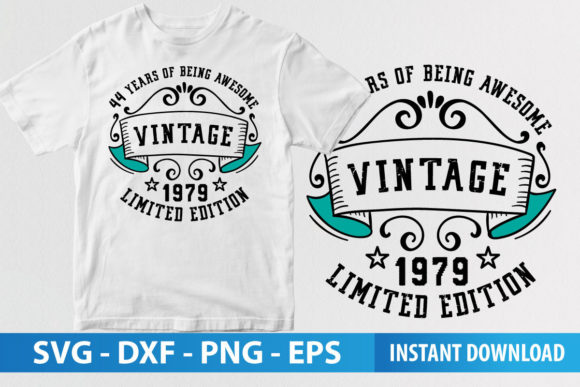 Vintage 44 Years Celebration Graphics & Print Templates