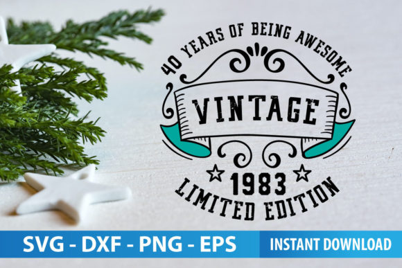 Vintage Limited Edition 40th Anniversary Graphics & Print Templates